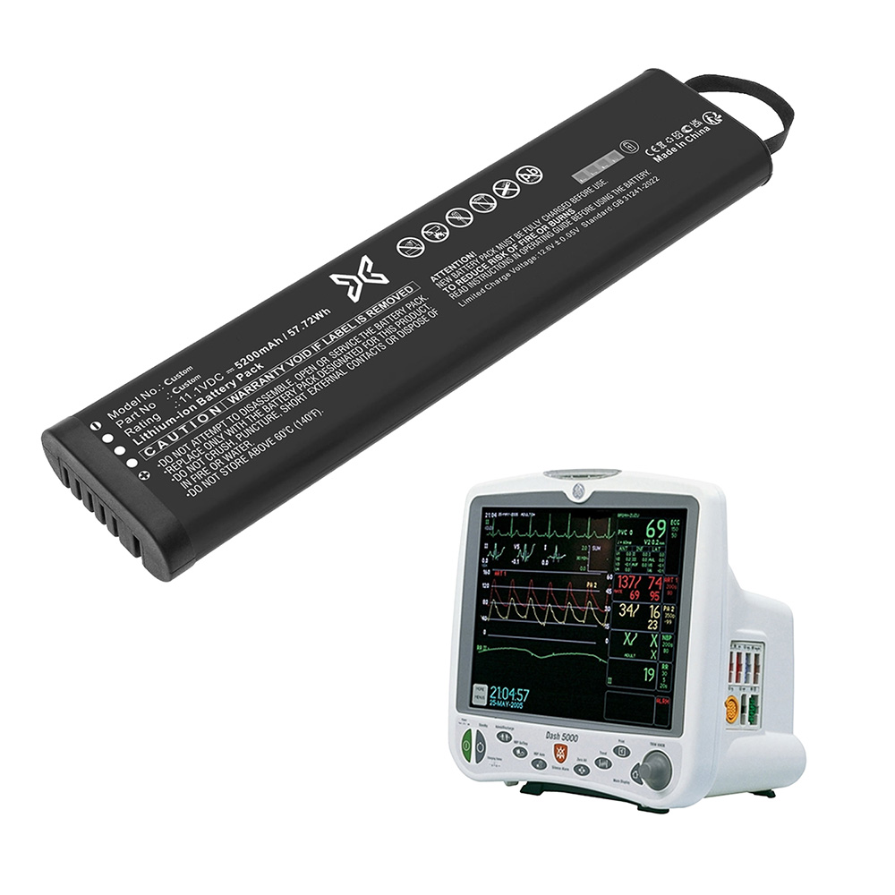 Replacement battery for patient monitors and vital signs monitoring equipment
