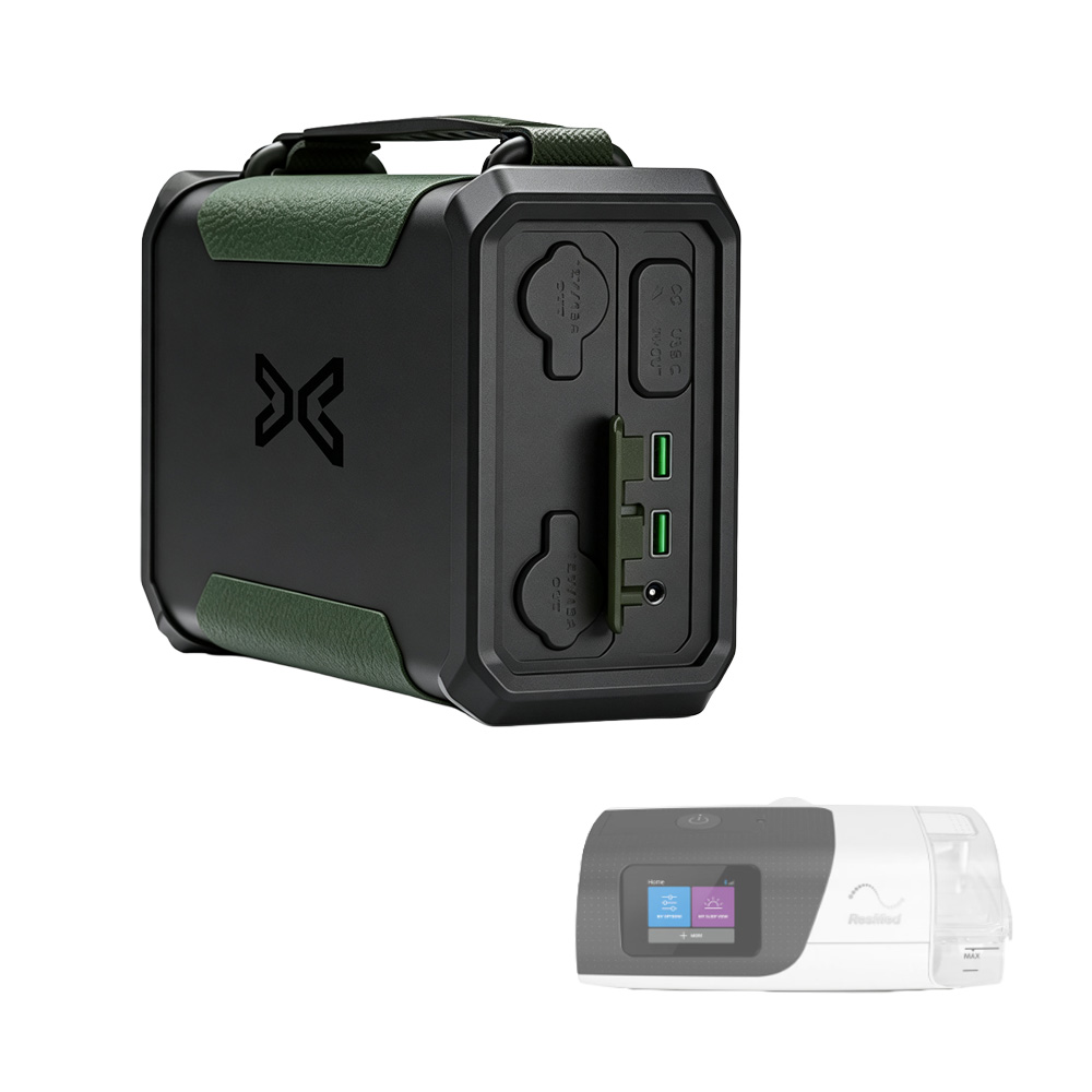 Custom CPAP battery backup for portable sleep therapy