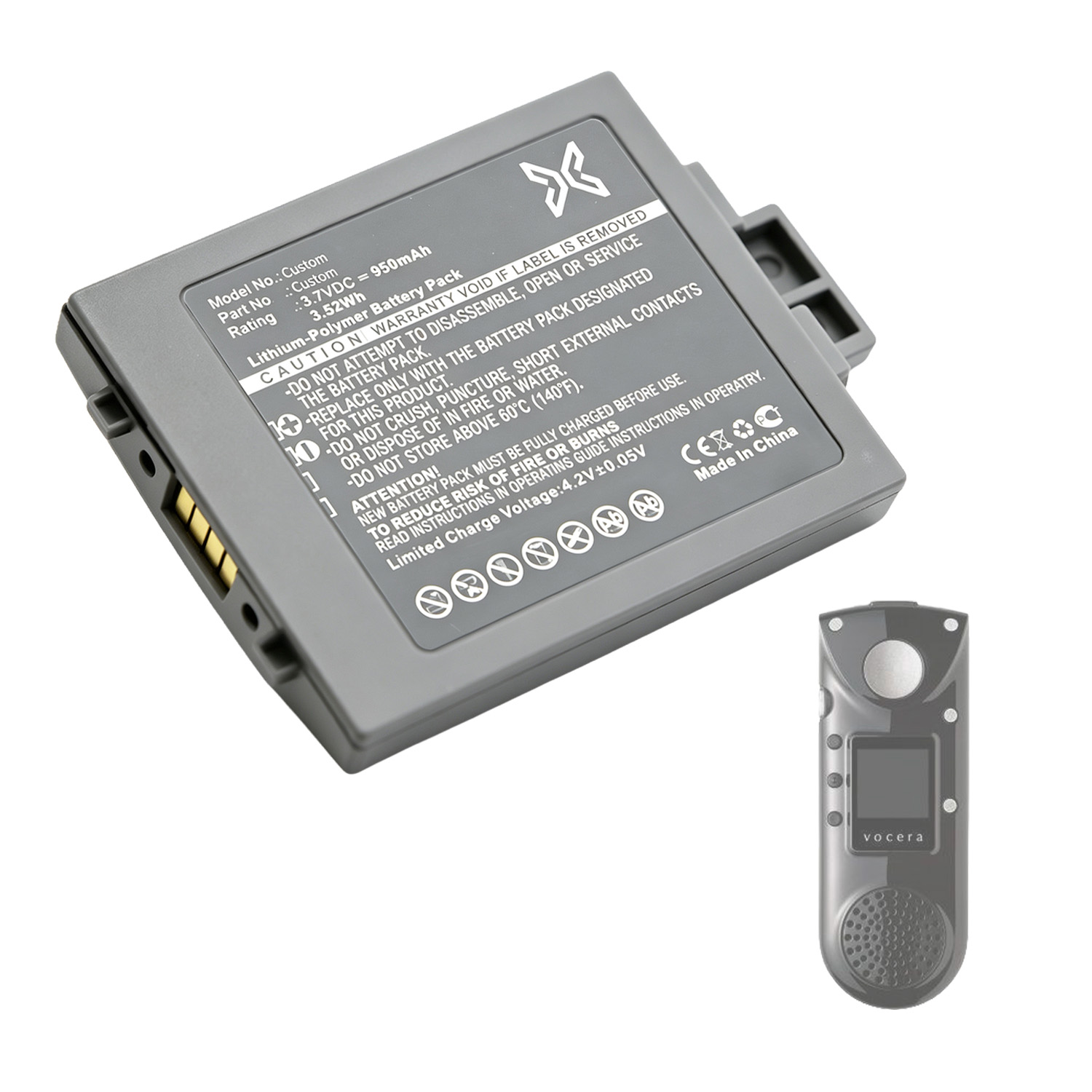 Custom Communication Badge Battery
