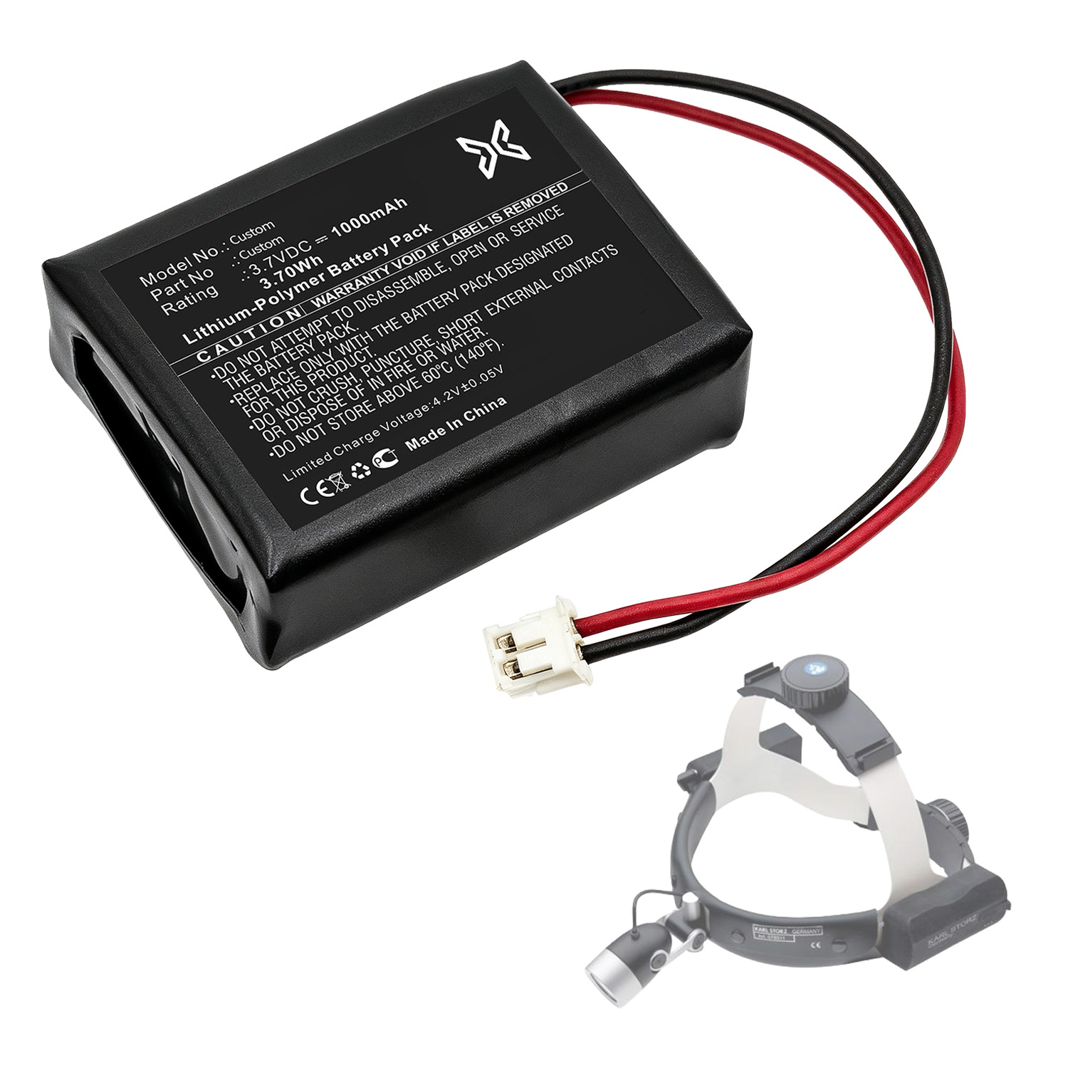 Custom Surgical Headlight Battery