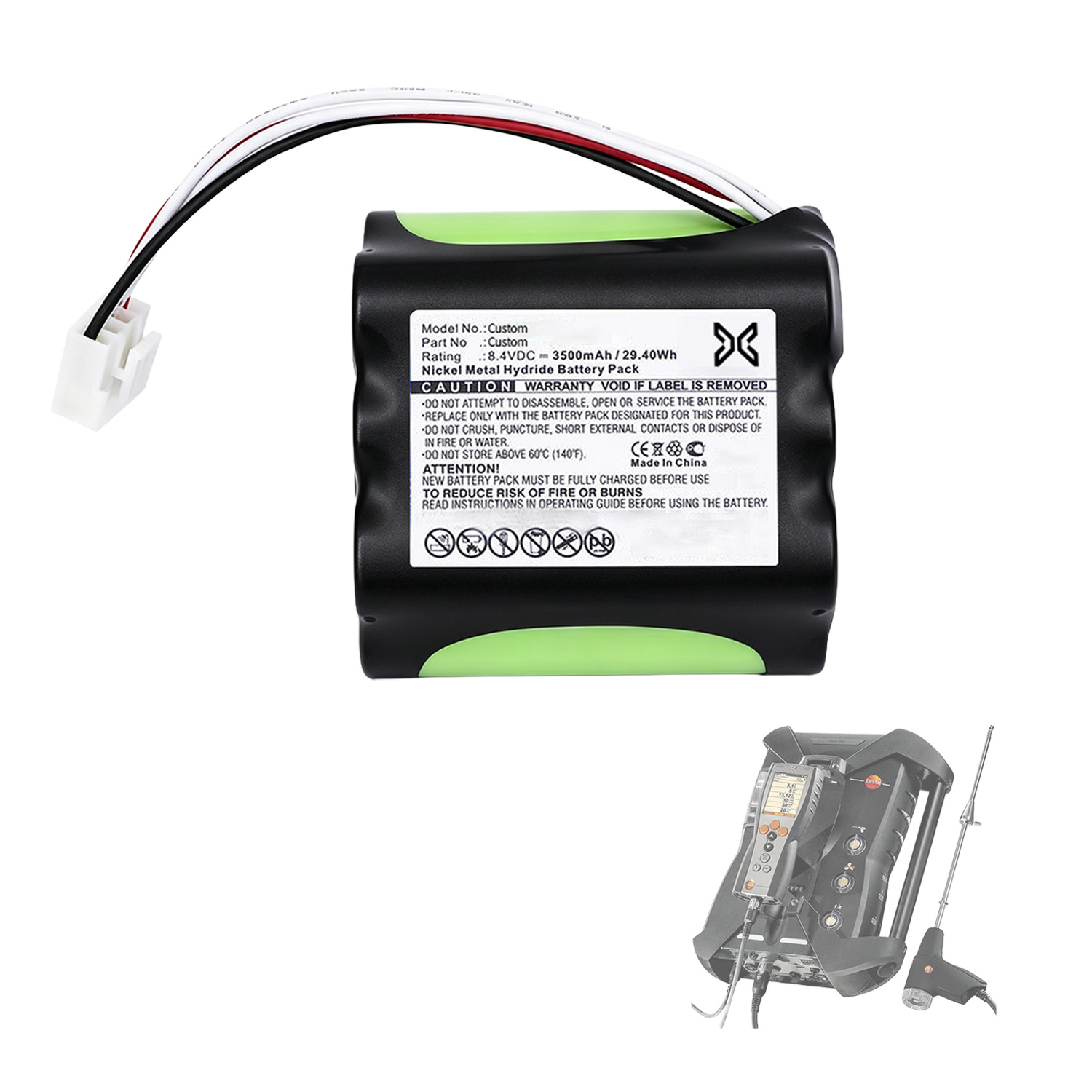 Custom Flue Gas Analyzer Battery