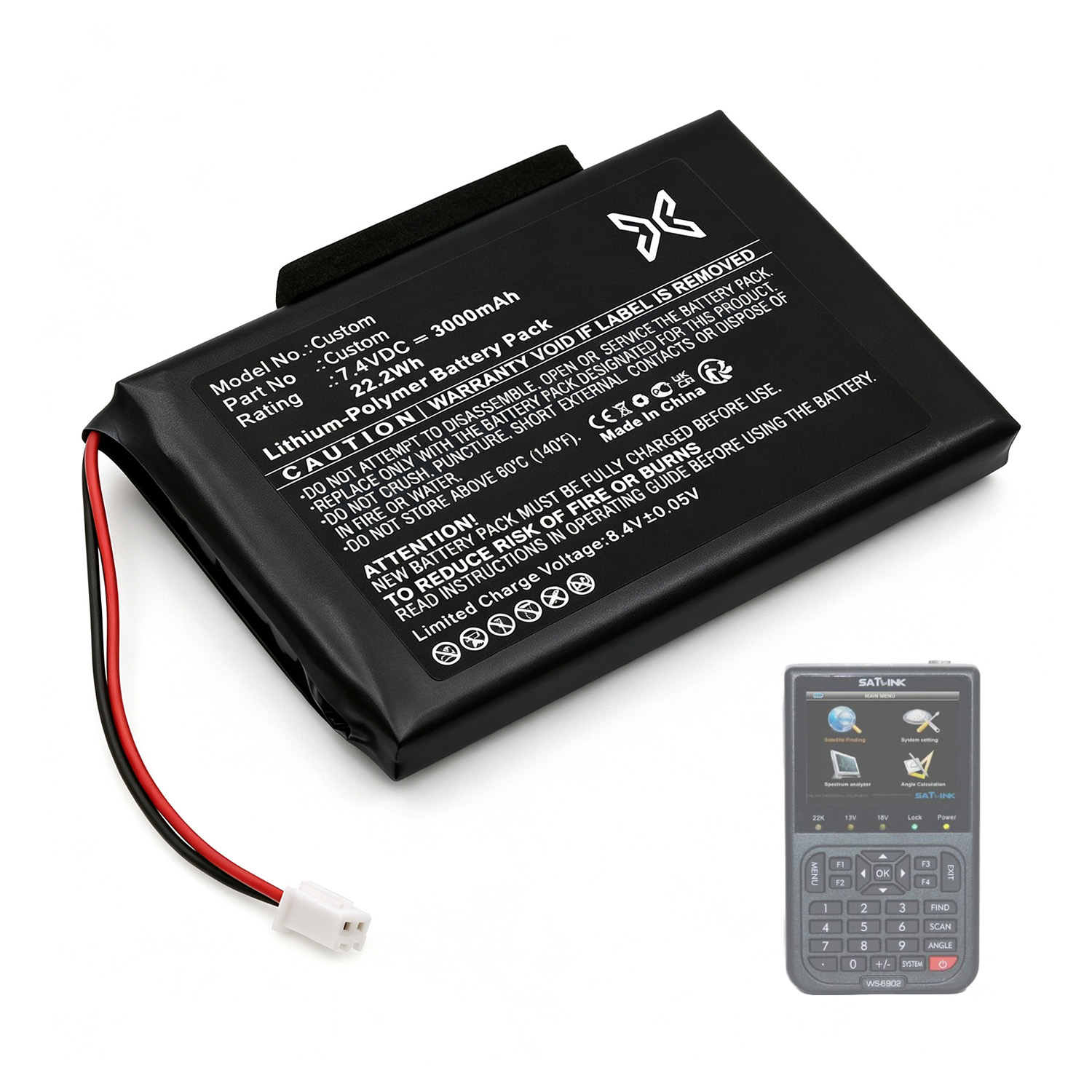 Custom Satellite Signal Analyzer Battery
