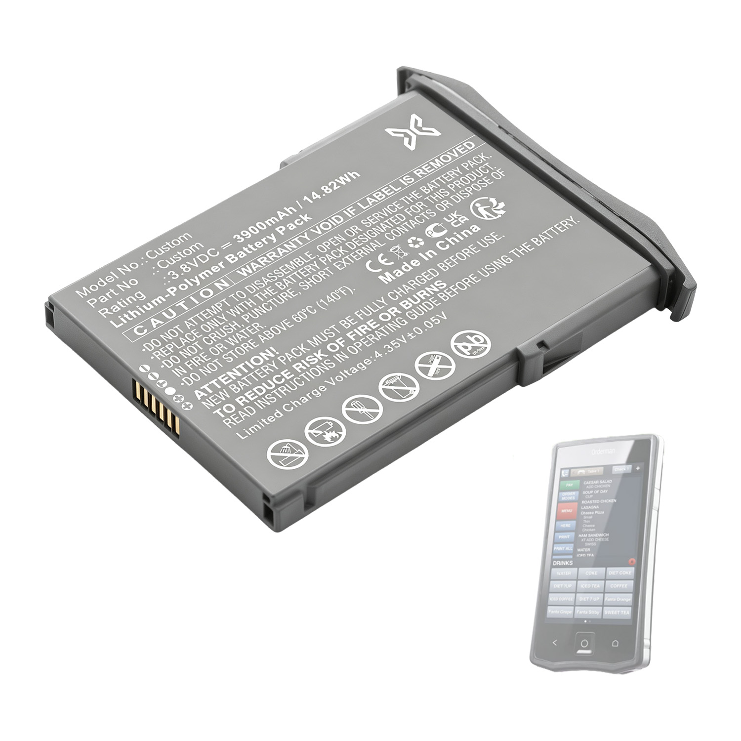 Custom POS Battery for NCR PAX