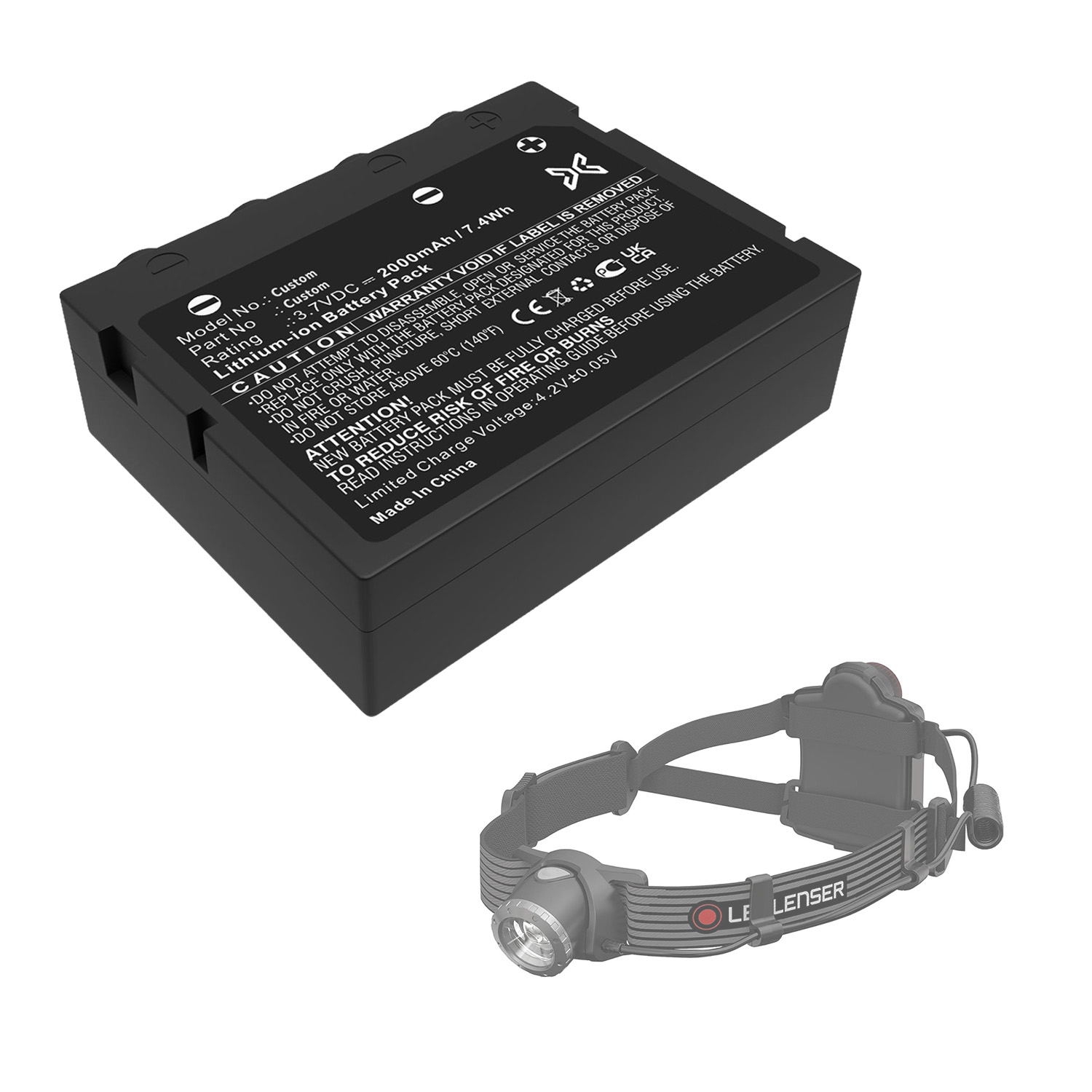 Custom Headlamp Battery