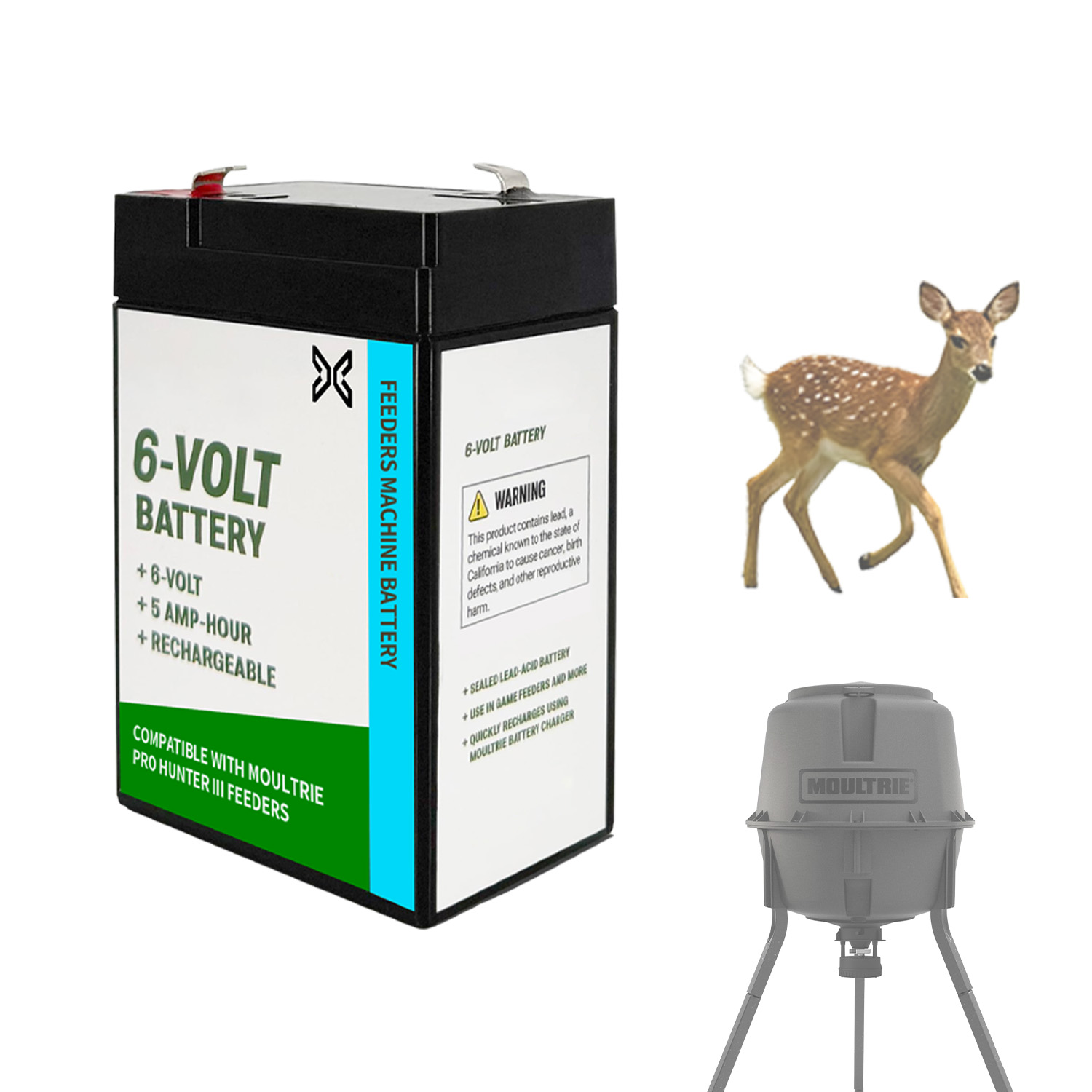 6V 5Ah rechargeable battery for deer feeders and game feeders