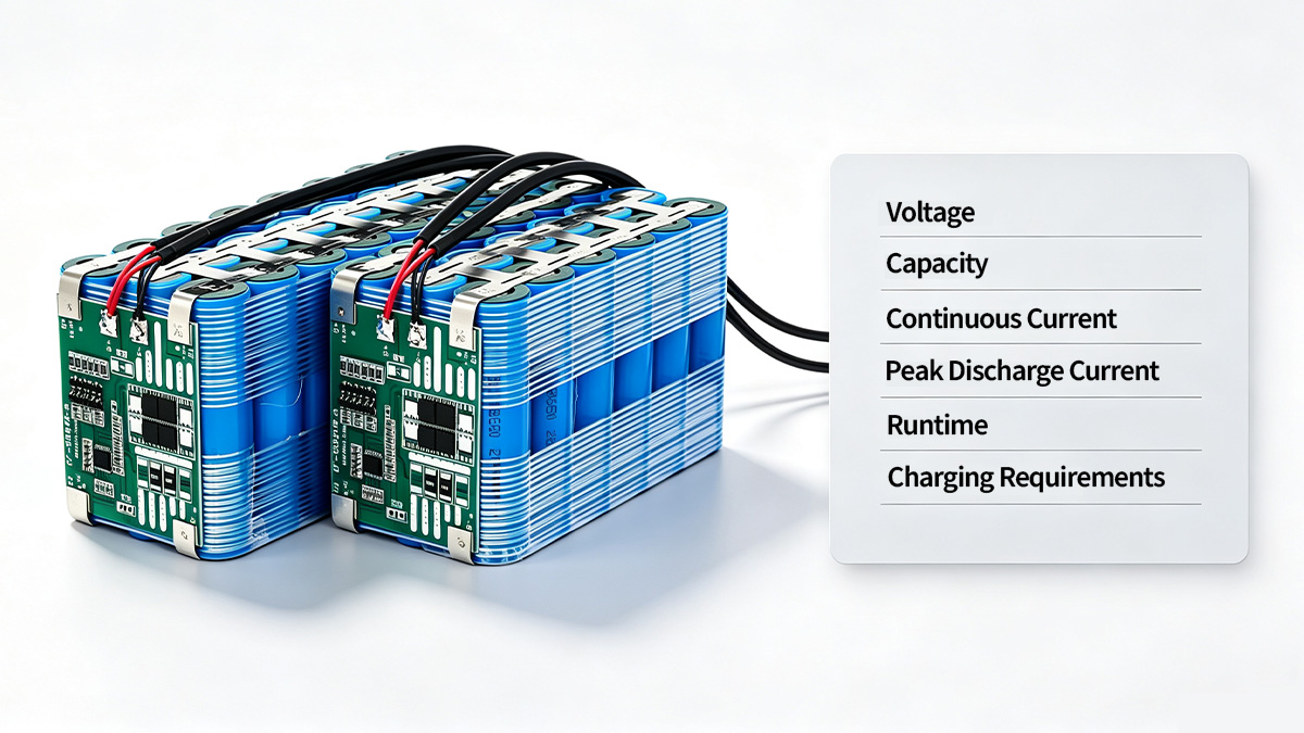 custom-battery-pack-voltage-capacity-requirements Custom battery pack voltage, capacity, current and runtime requirements for device applications
