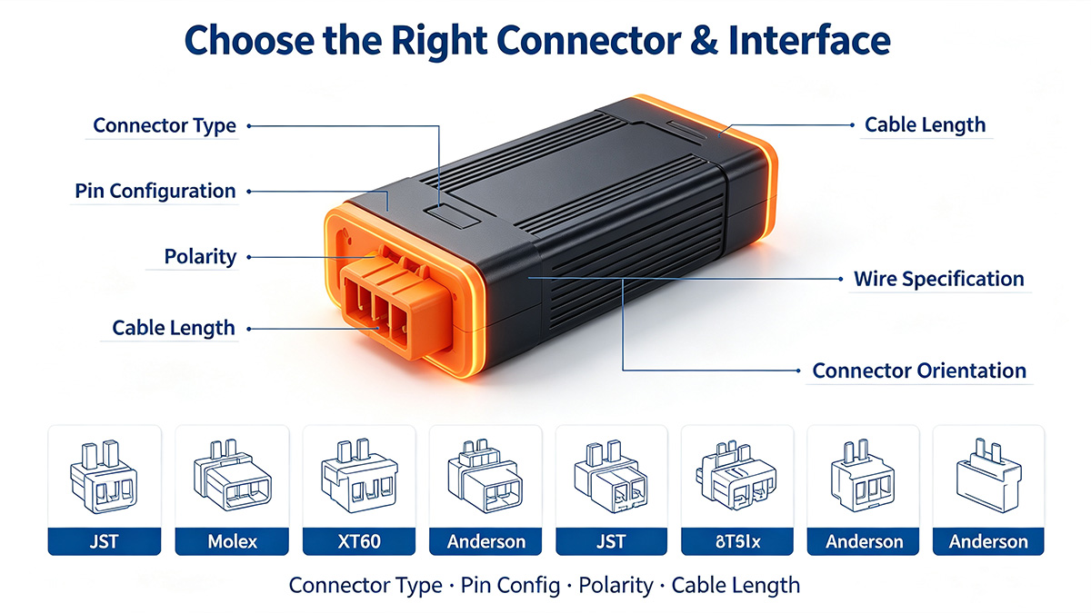 custom-battery-connector-types-JST-Molex-XT60-Anderson-pin-configuration Custom battery connector types JST Molex XT60 Anderson and pin configuration for medical industrial and portable devices