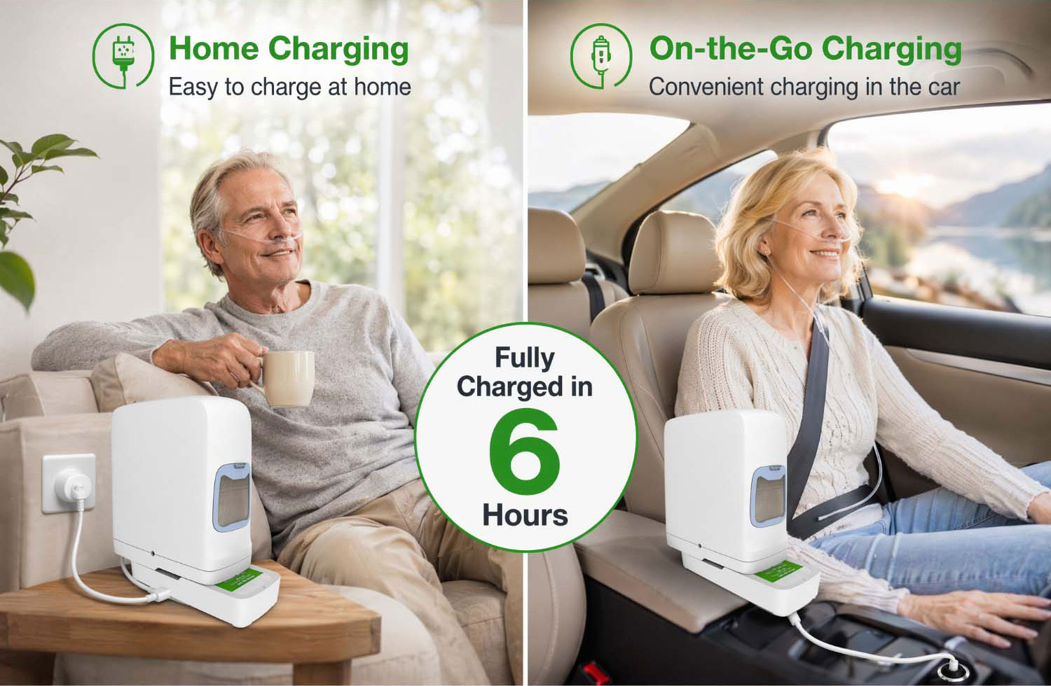 Oxygen concentrator battery for home and car charging Oxygen Concentrator Battery Charging
