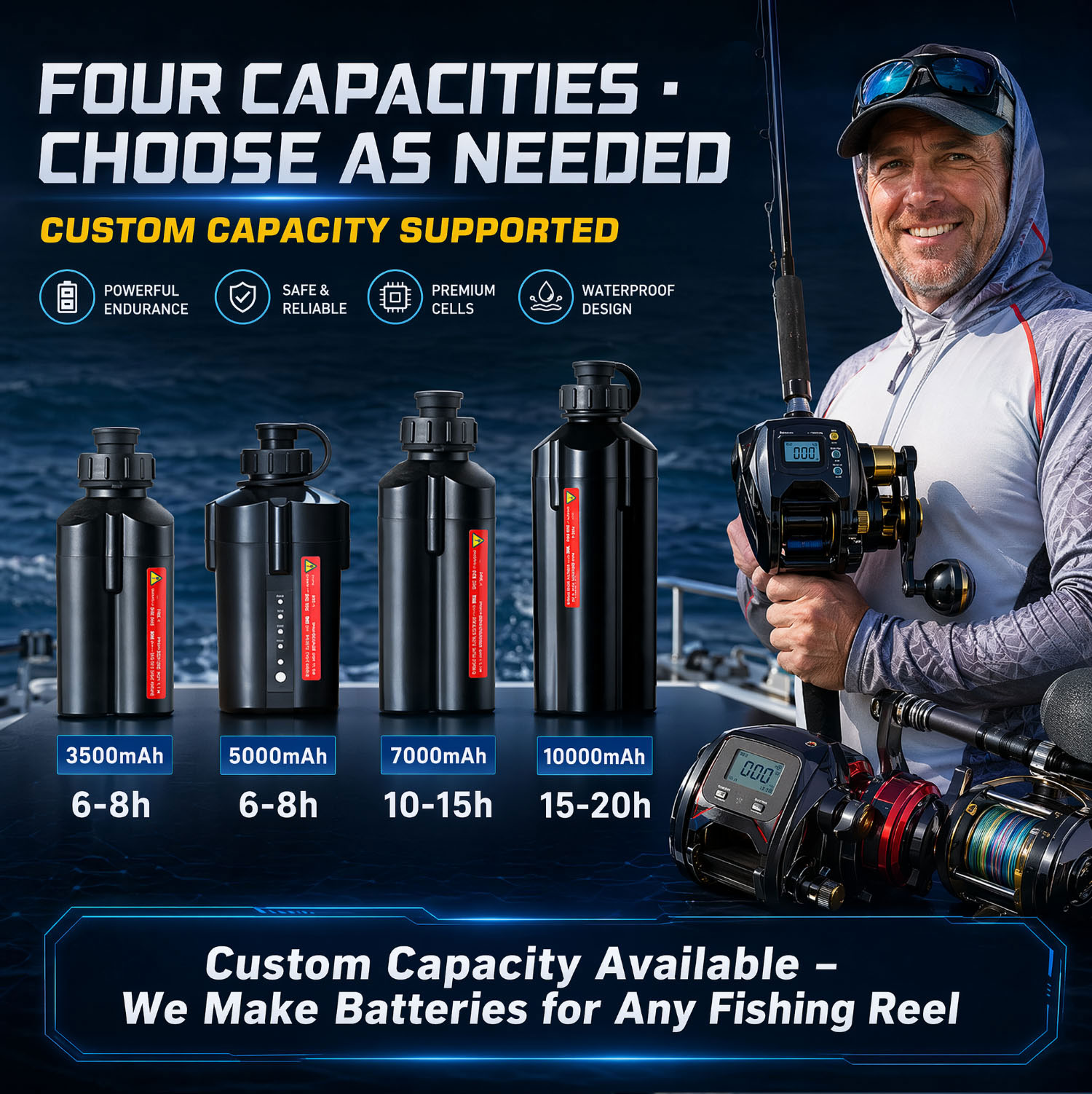 Custom capacity 14.8V battery for electric fishing reels Custom capacity 14.8V battery for electric fishing reels