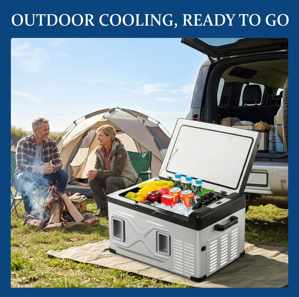 Portable fridge battery for outdoor camping and travel