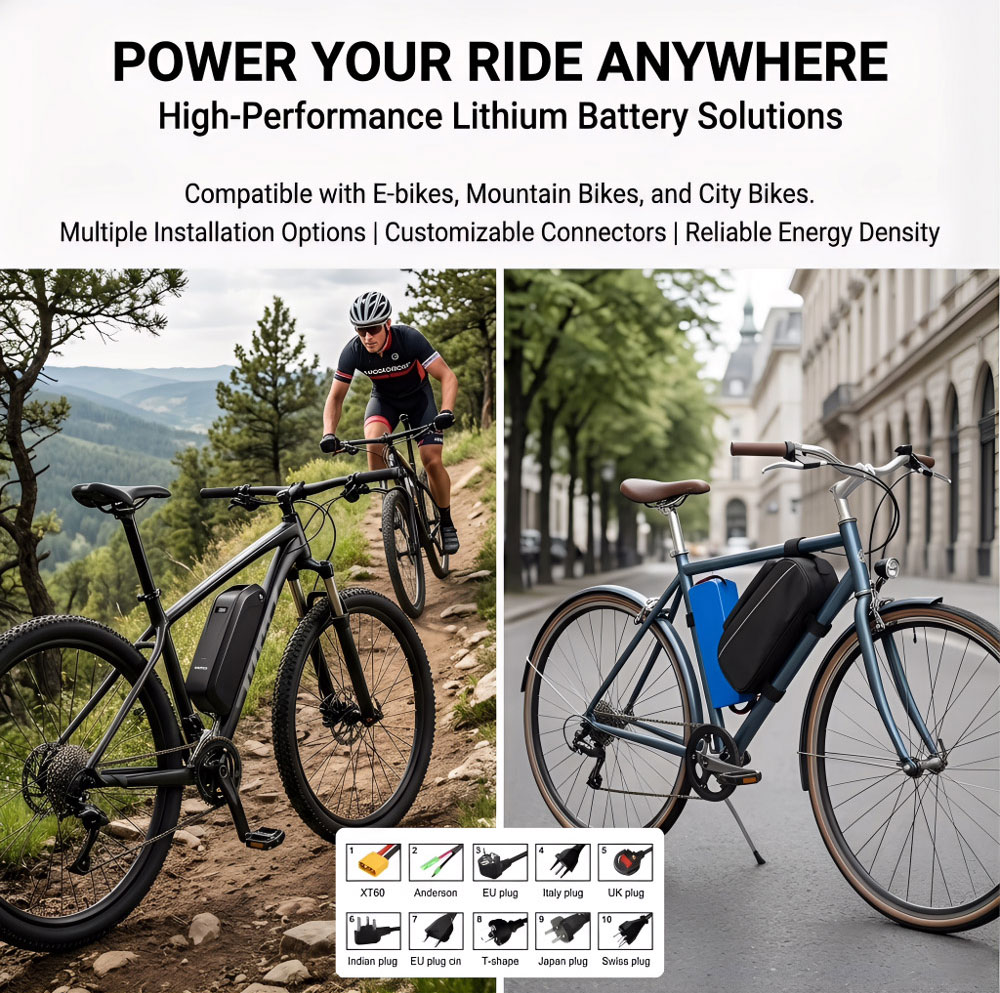 Custom battery for electric bikes mountain bikes and city bikes Custom battery for electric bikes mountain bikes and city bikes