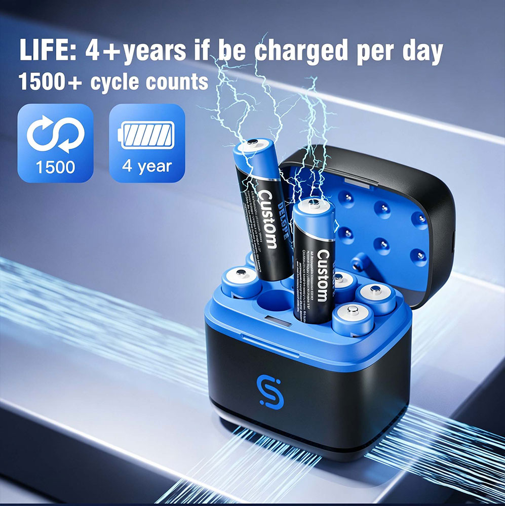 Long life AA rechargeable battery with 1500 plus charge cycles