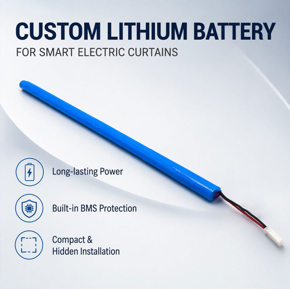 Custom lithium battery for smart electric curtains with BMS protection