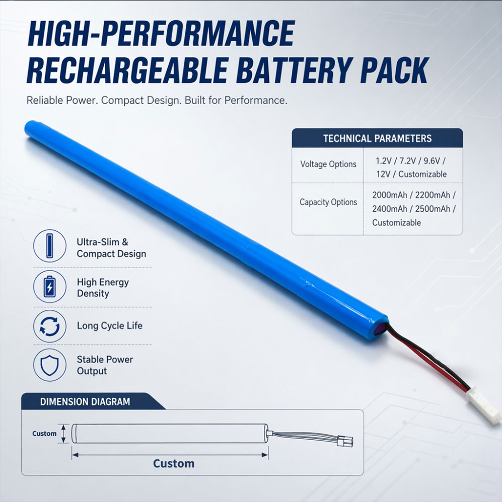 Rechargeable battery pack for electric curtains and motorized blinds