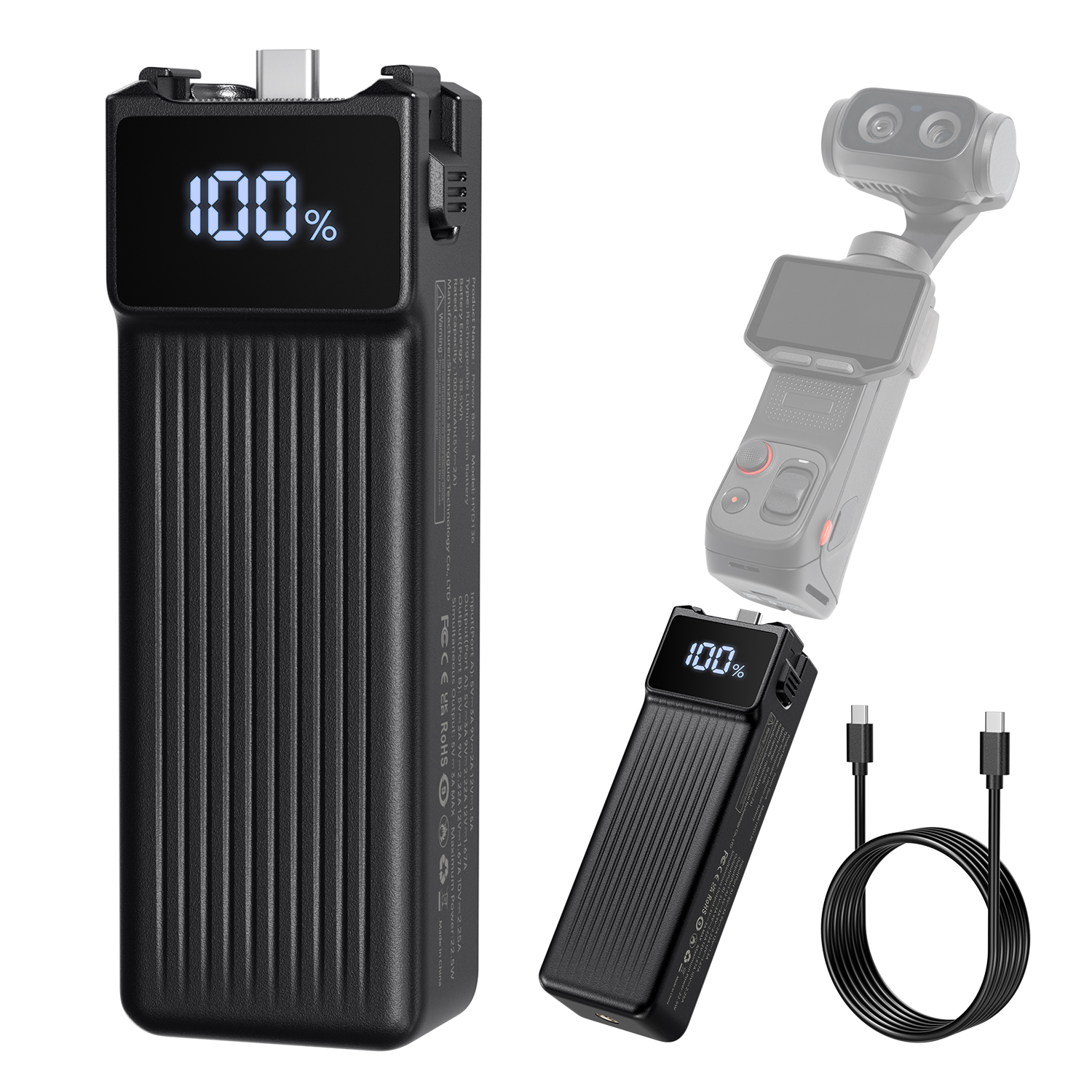 10000mAh battery handle grip for Insta360 Luna Ultra