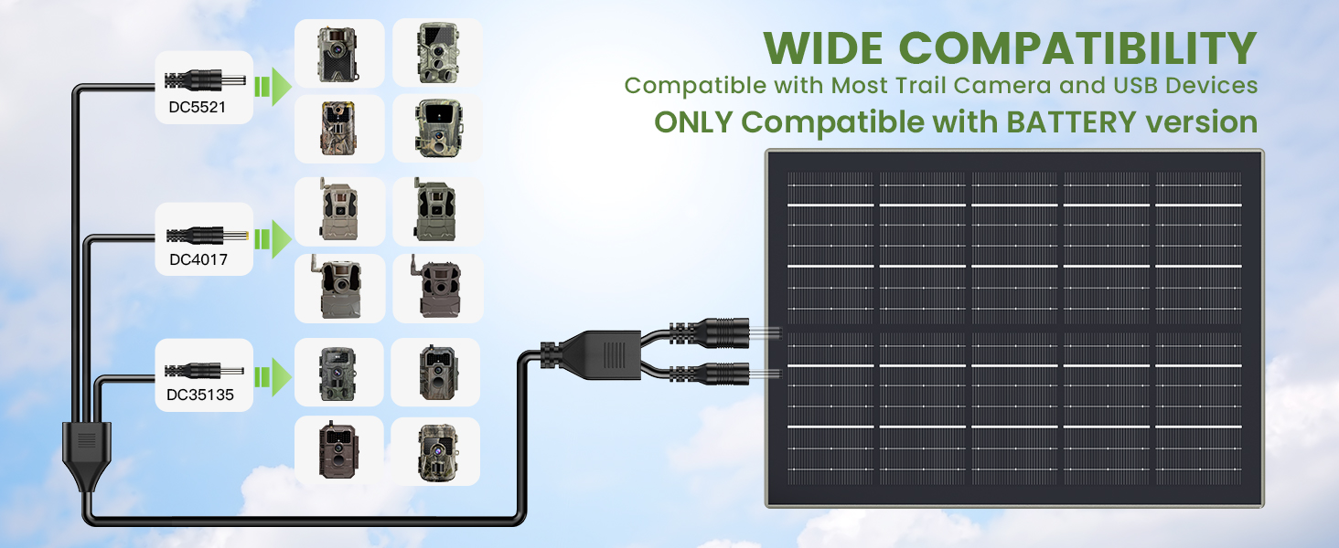 Trail Camera Solar Charger Connectors
