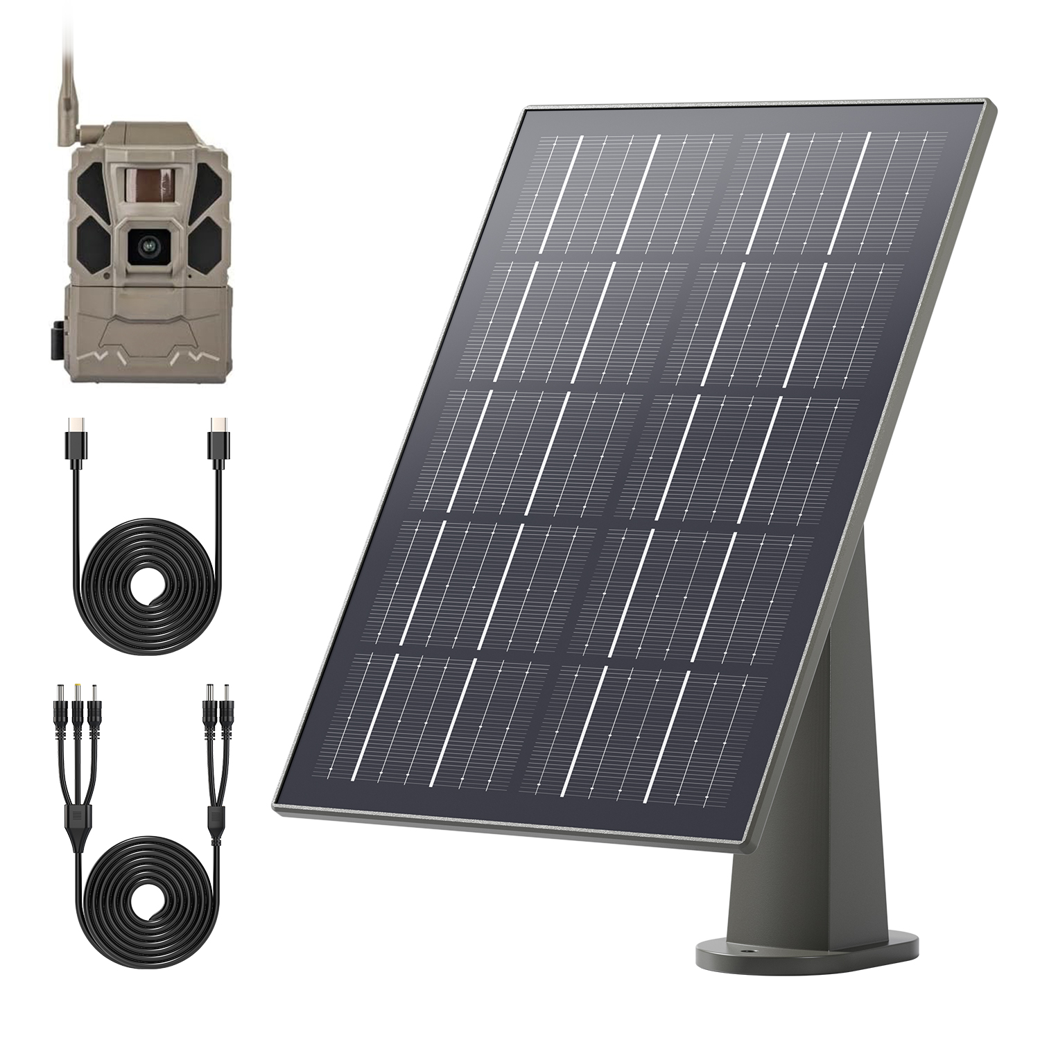 8W solar panel with 12000mAh battery for hunting cameras