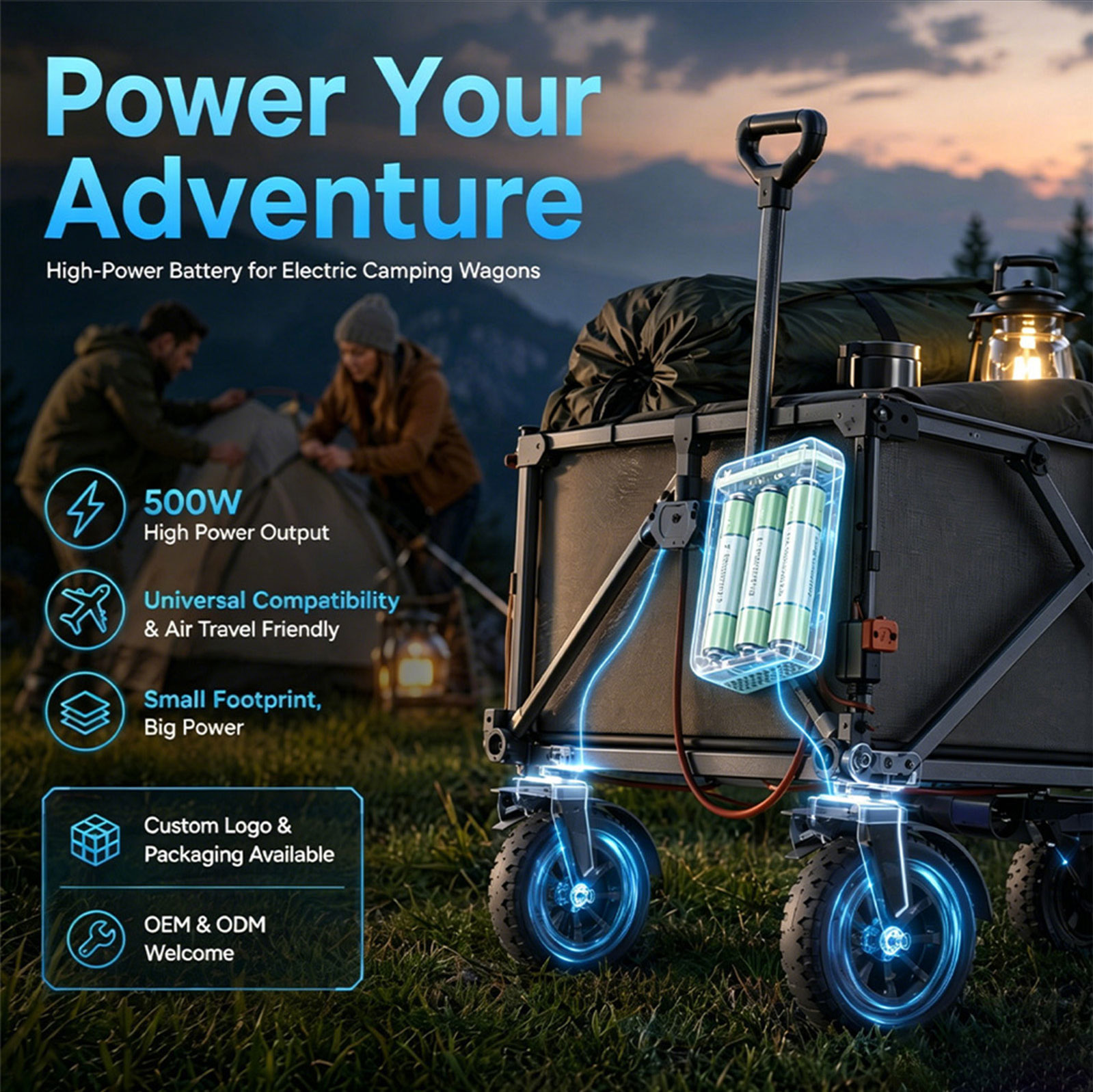 Electric Camping Wagon Battery Outdoor Electric Camping Wagon Battery Outdoor