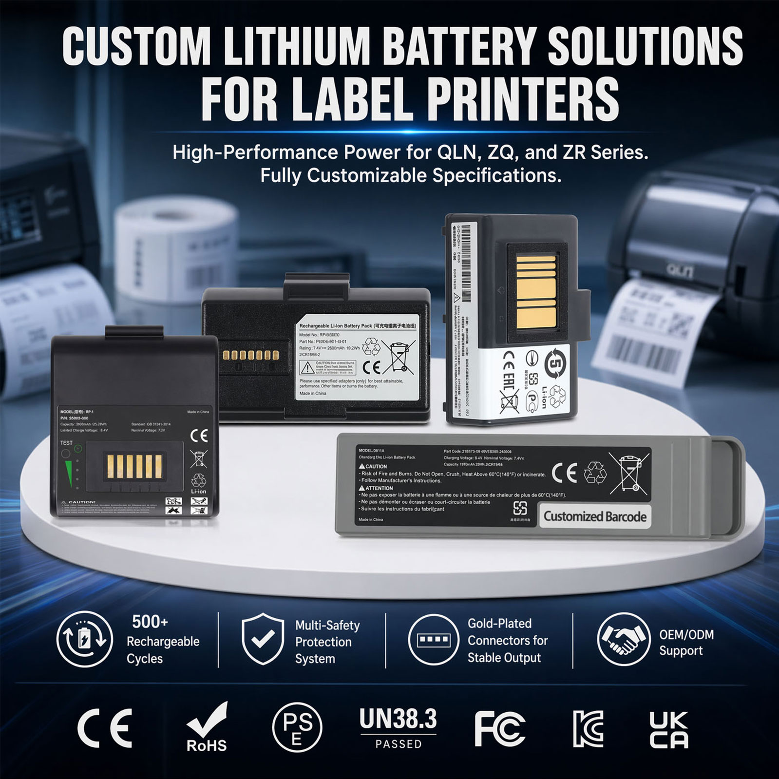 Custom Label Printer Battery Custom Label Printer Battery