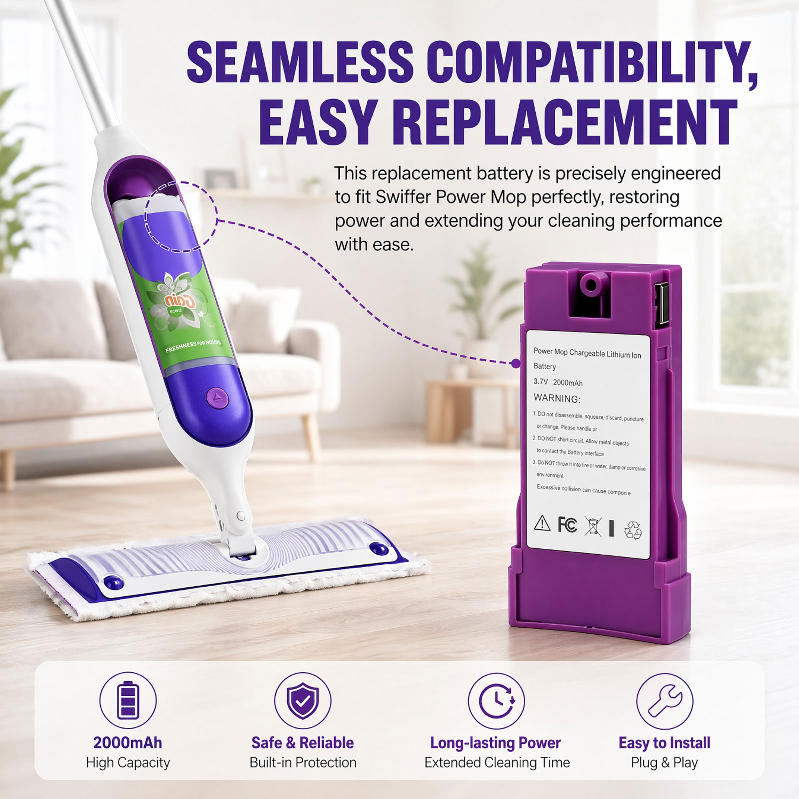 Replacement Battery for Swiffer PowerMop Replacement Battery for Swiffer PowerMop