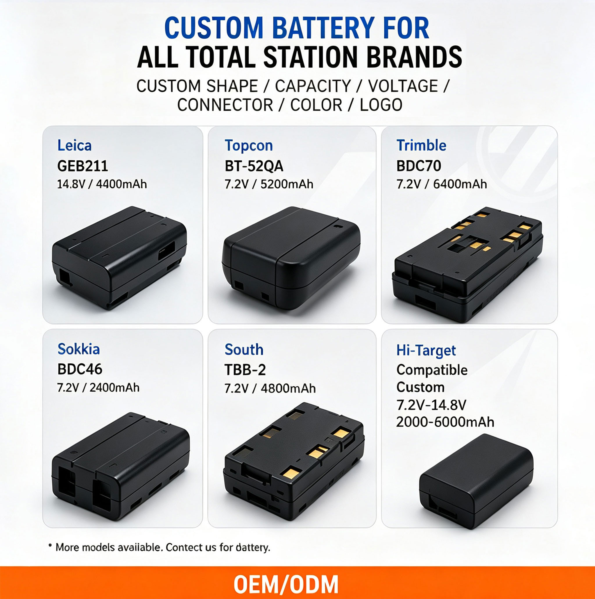 Custom Total Station Battery OEM ODM Custom Total Station Battery OEM ODM