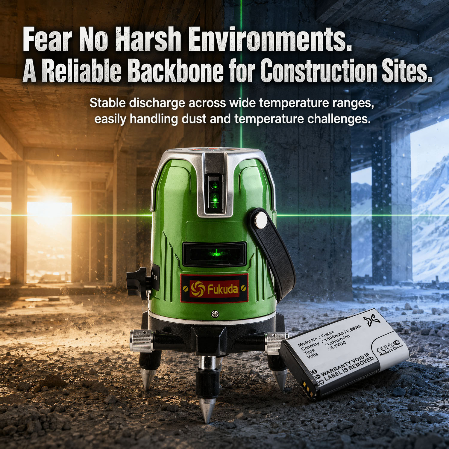 Rugged Laser Level Battery