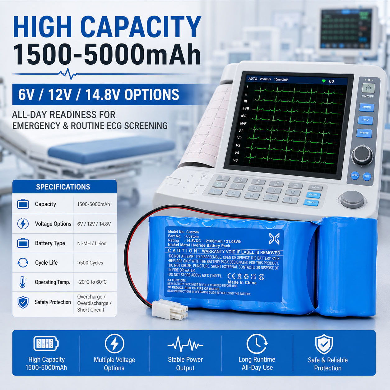 High Capacity ECG Battery High Capacity ECG Battery