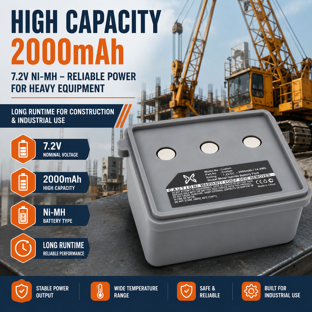 7.2V Ni-MH Crane Remote Battery 7.2V Ni-MH Crane Remote Battery