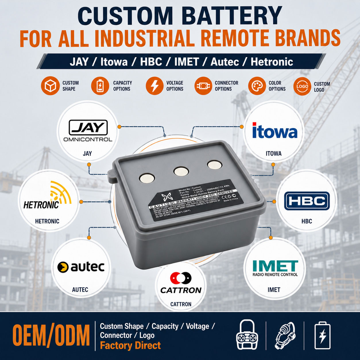 Custom Industrial Remote Battery OEM ODM Custom Industrial Remote Battery OEM ODM