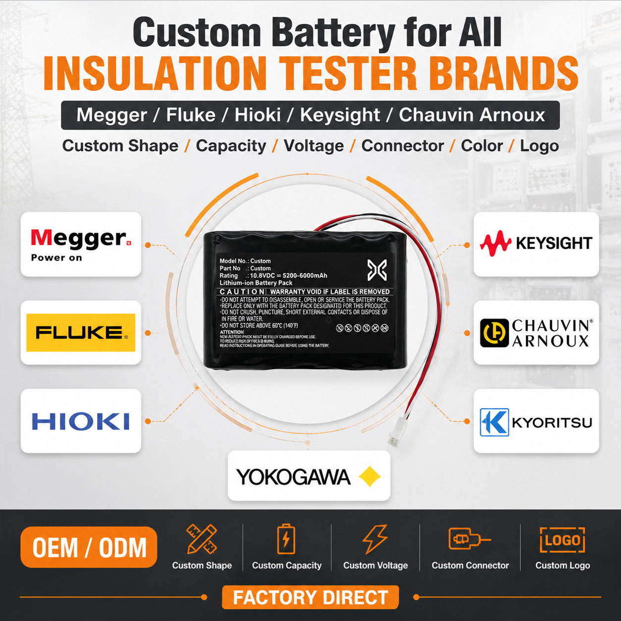 Custom Insulation Tester Battery OEM ODM Custom Insulation Tester Battery OEM ODM