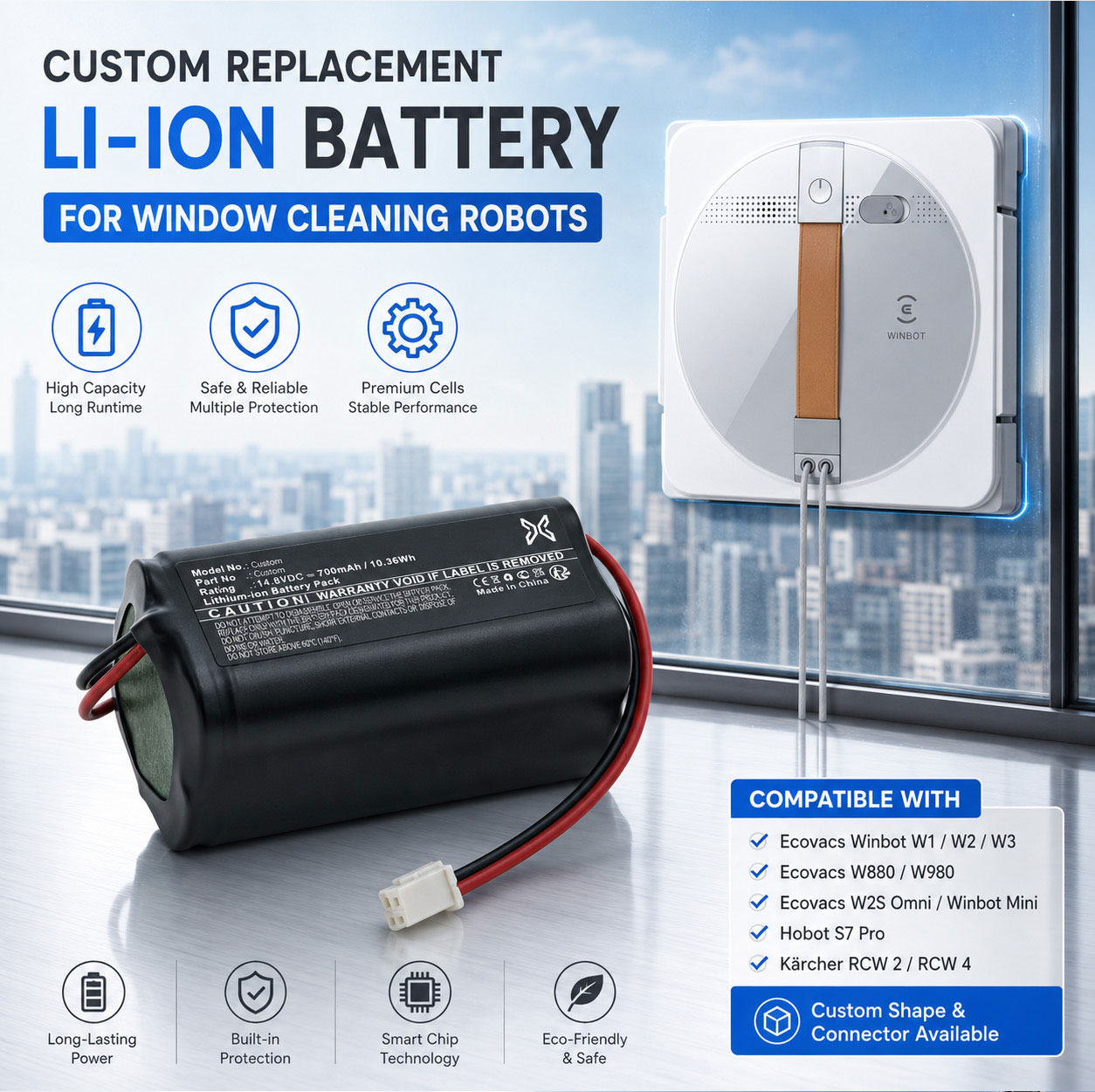 Window Cleaning Robot Battery Compatibility Window Cleaning Robot Battery Compatibility