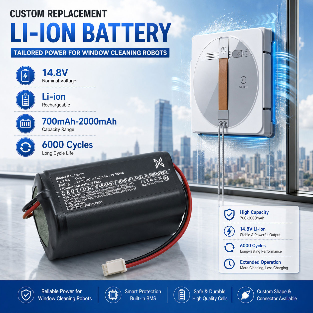High Capacity Window Cleaning Robot Battery High Capacity Window Cleaning Robot Battery