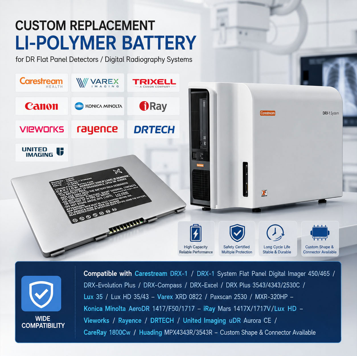 DR Flat Panel Detector Battery Compatibility DR Flat Panel Detector Battery Compatibility