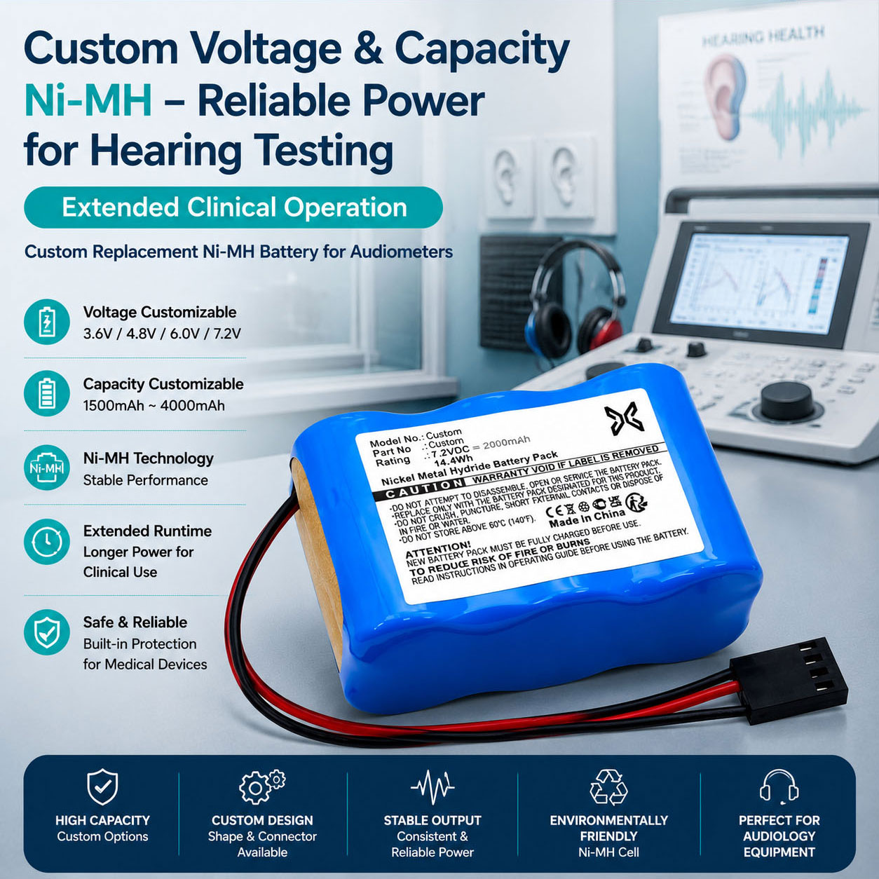 Custom Voltage Audiometer Battery Custom Voltage Audiometer Battery