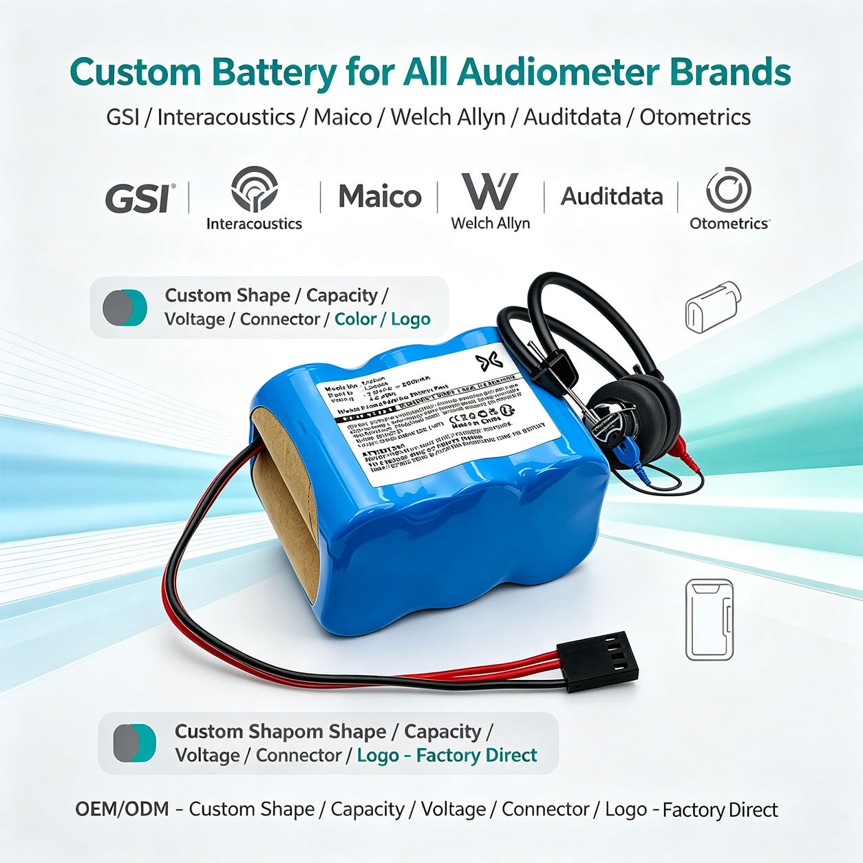 Custom Audiometer Battery OEM ODM Custom Audiometer Battery OEM ODM