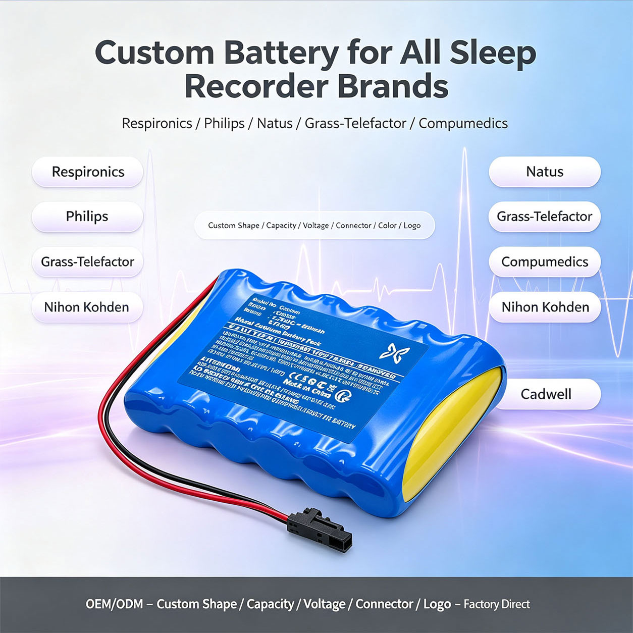 Custom Sleep Recorder Battery OEM ODM Custom Sleep Recorder Battery OEM ODM