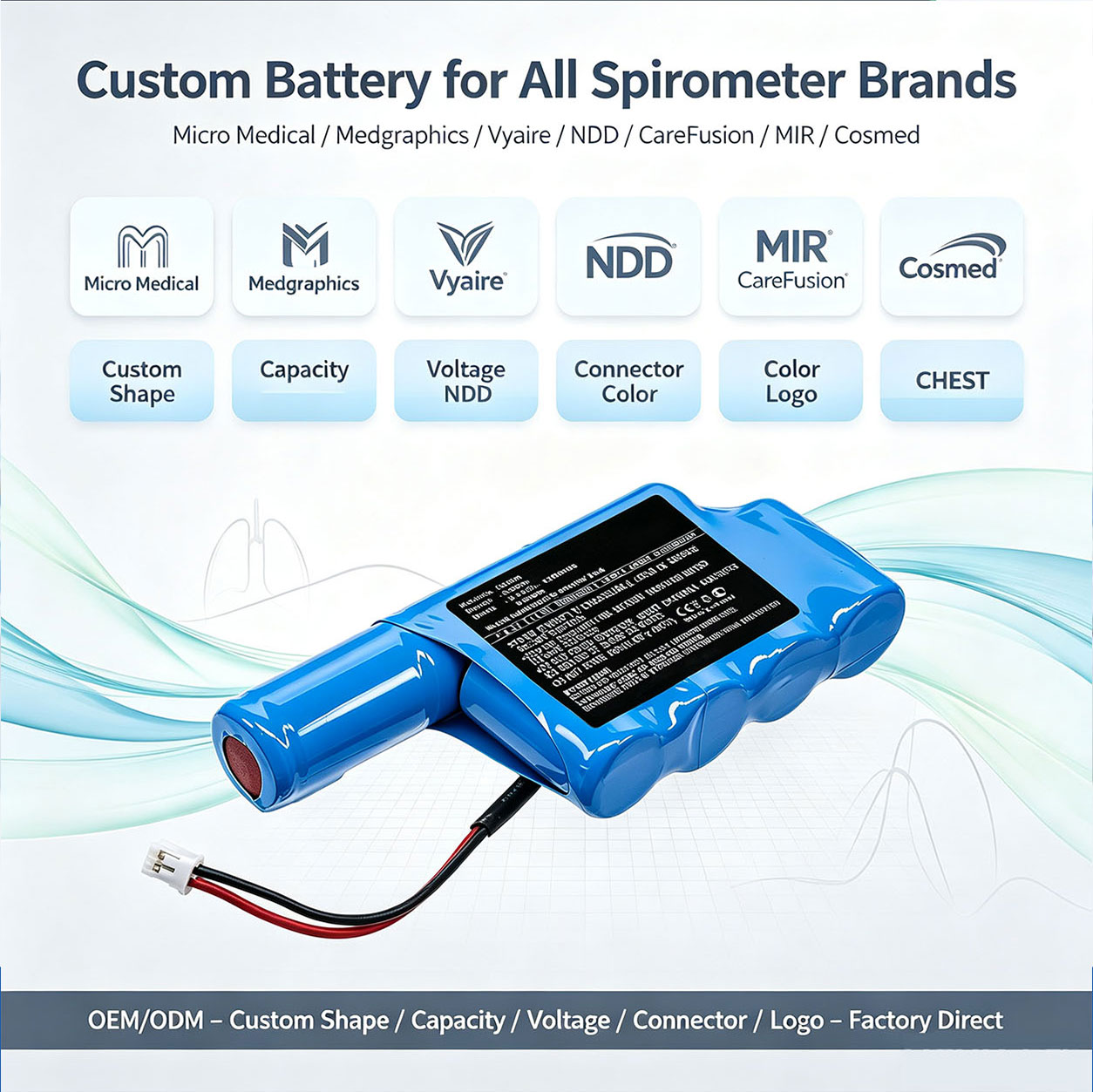 Custom Spirometer Battery OEM ODM Custom Spirometer Battery OEM ODM
