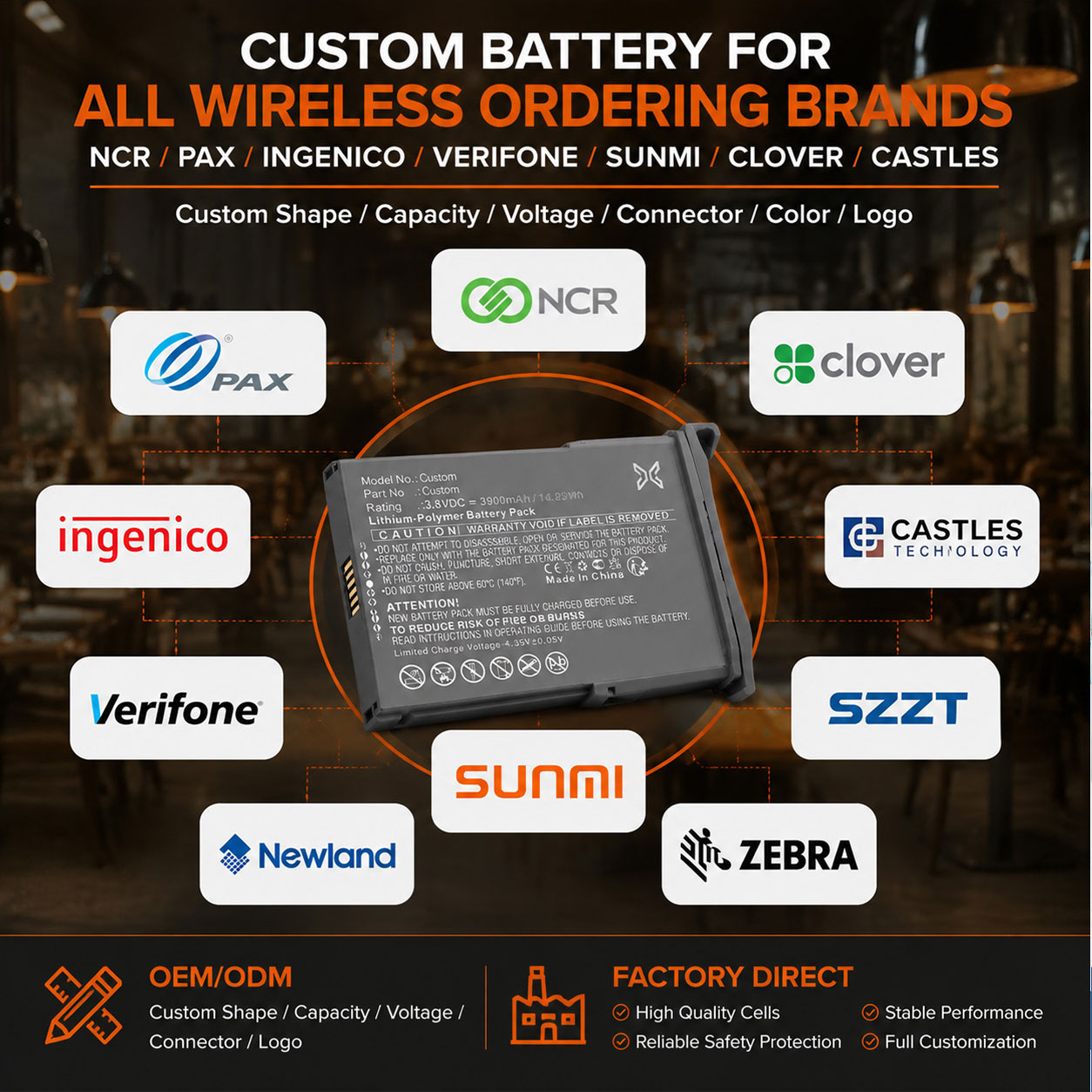 Custom POS Battery OEM ODM
