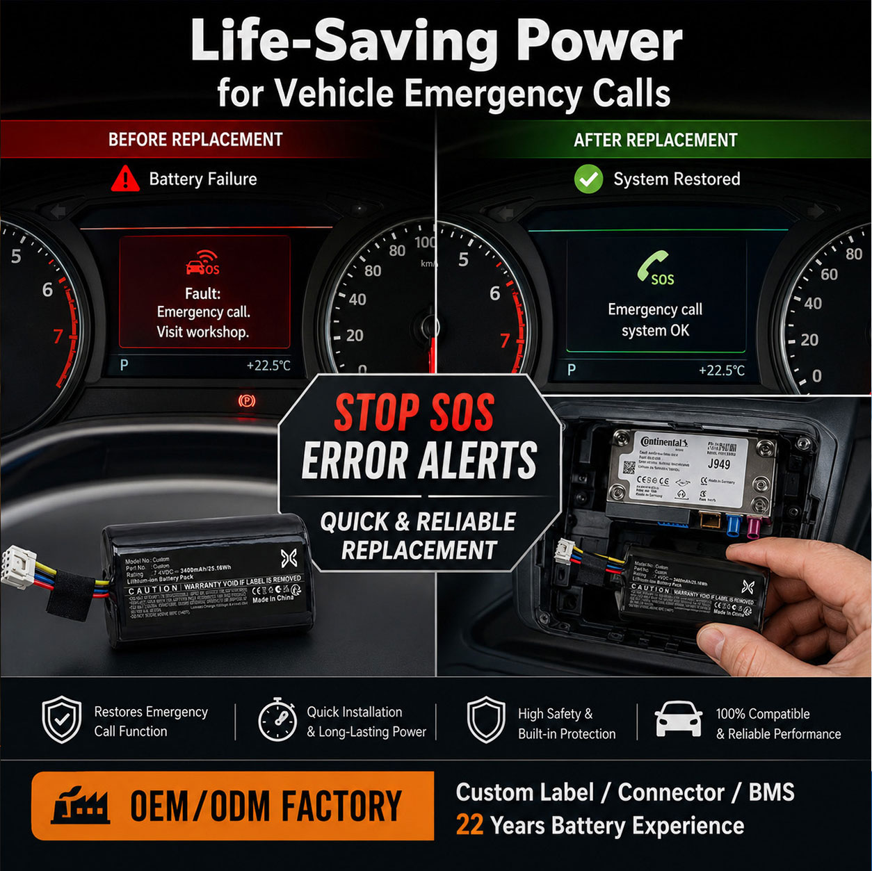 Vehicle SOS Battery OEM ODM Vehicle SOS Battery OEM ODM