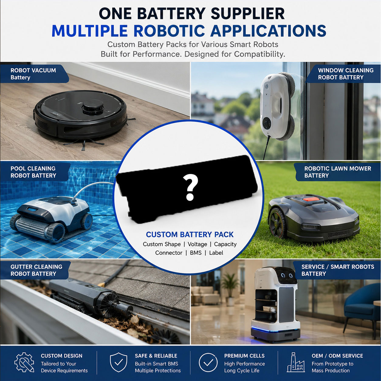 Custom Robotic Cleaning Battery OEM ODM Custom Robotic Cleaning Battery OEM ODM