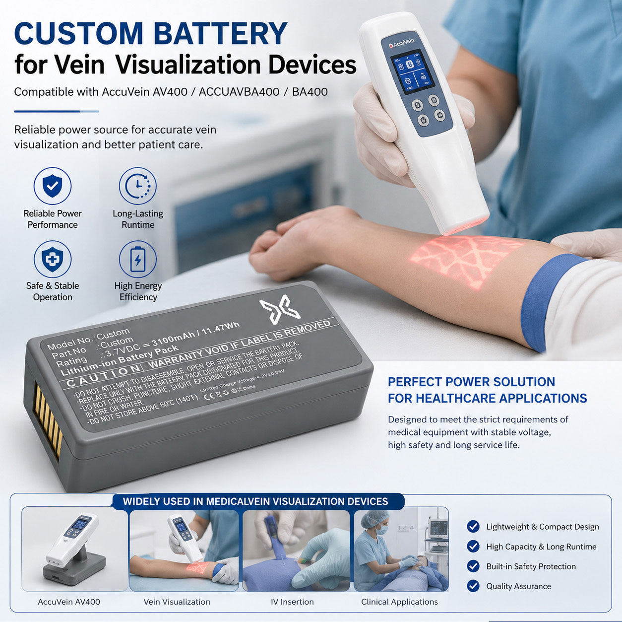 Vein Visualization Battery Compatibility Vein Visualization Battery Compatibility