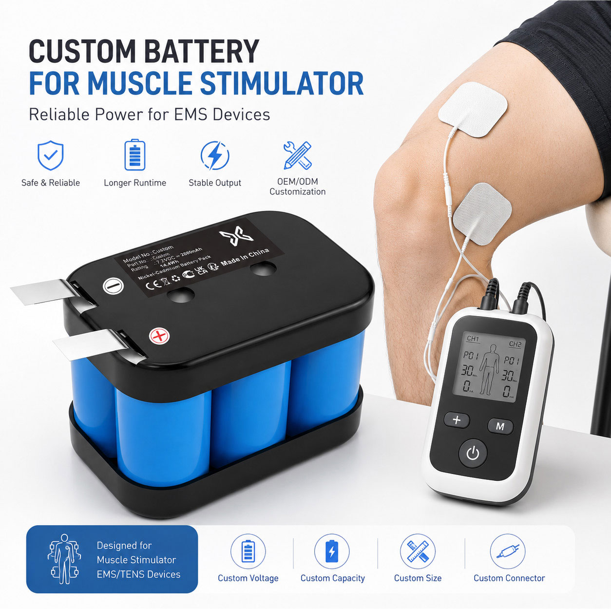 Custom EMS TENS Battery OEM ODM Custom EMS TENS Battery OEM ODM