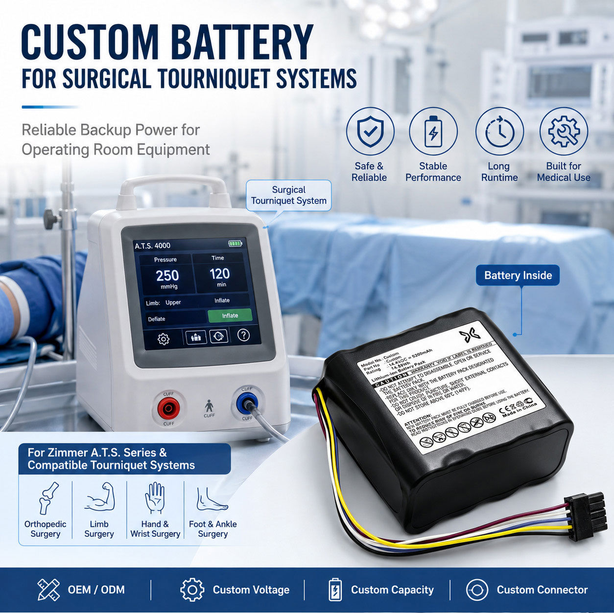 Surgical Tourniquet Battery Medical Application Surgical Tourniquet Battery Medical Application