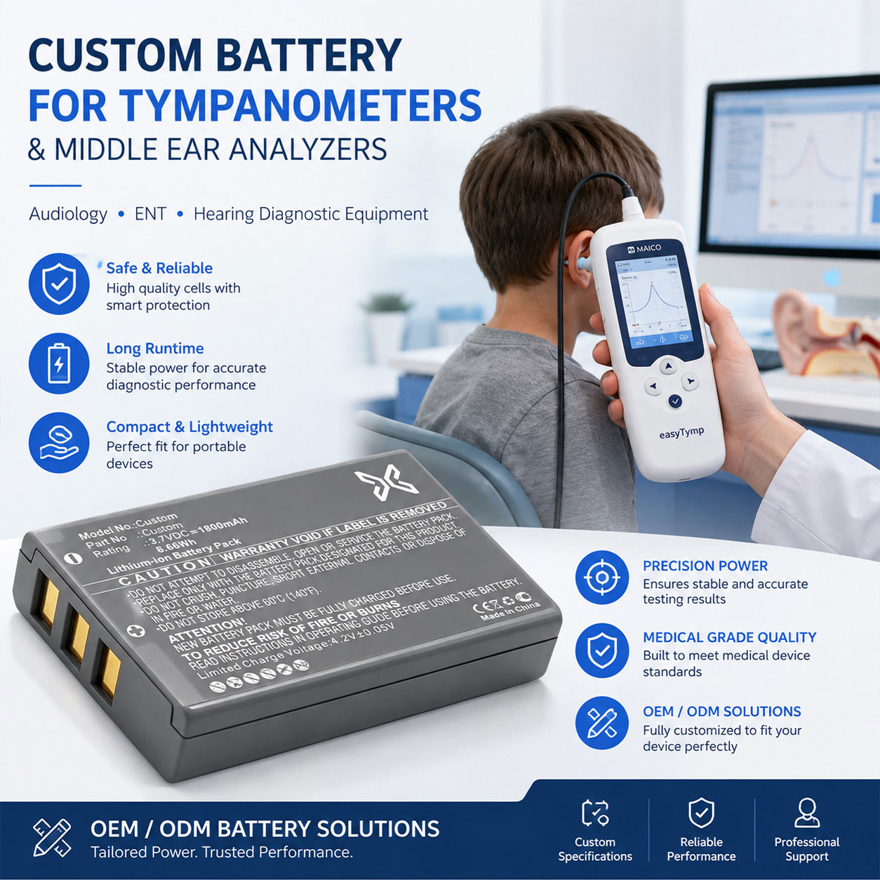 Tympanometer Battery Tympanometer Battery
