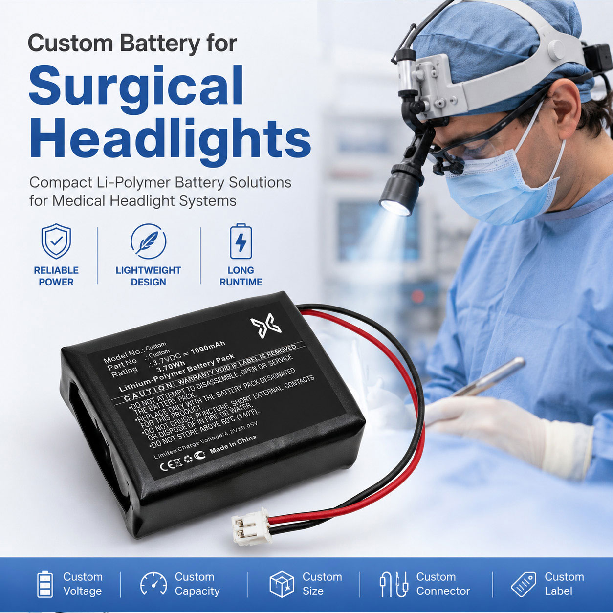 Surgical Headlight Battery Surgical Headlight Battery