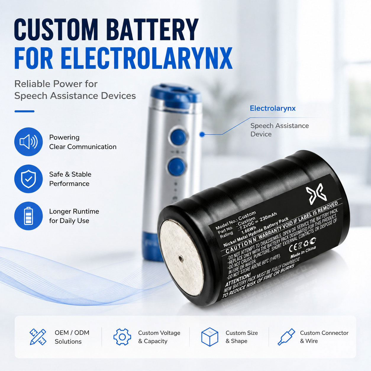 Electrolarynx Battery Electrolarynx Battery