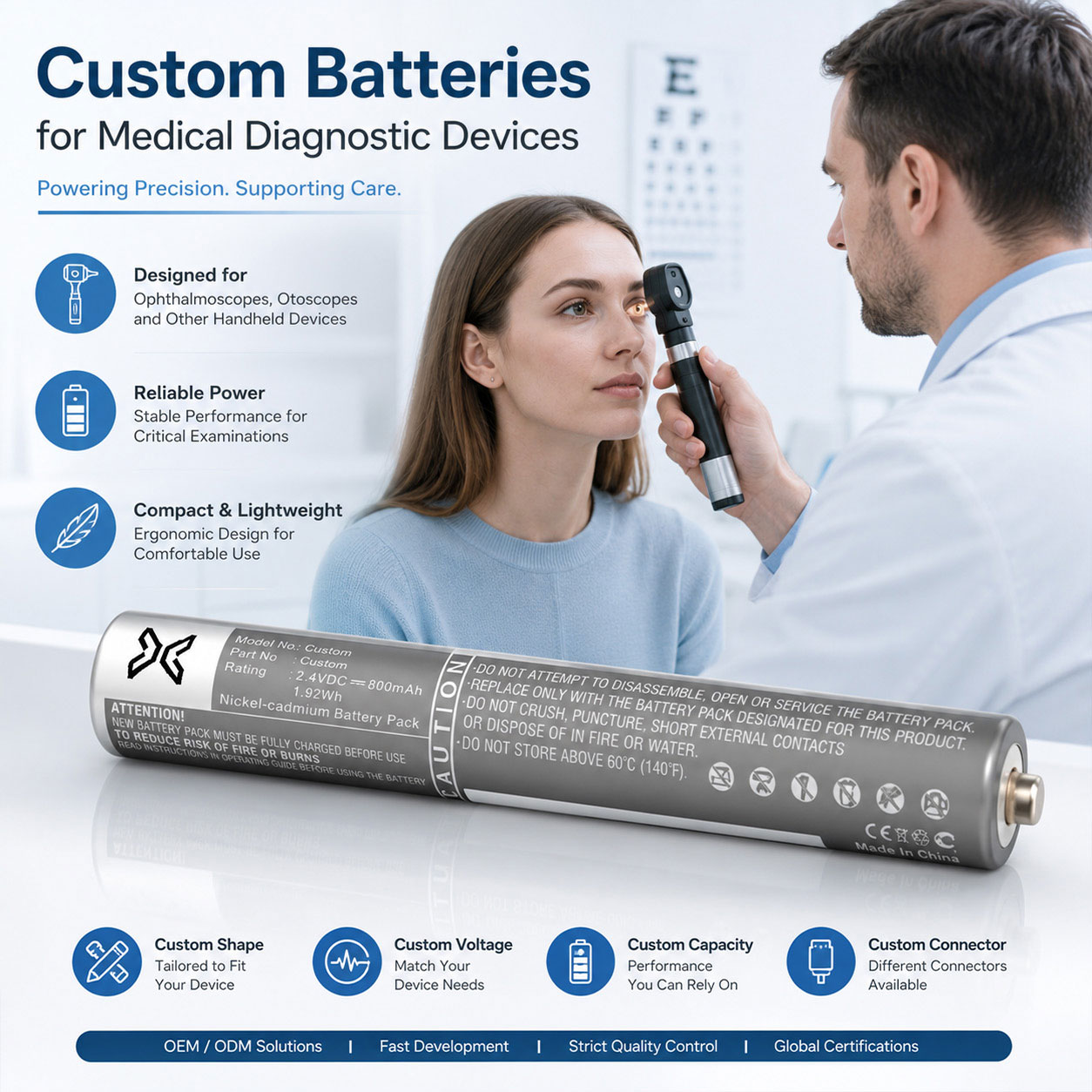Ophthalmoscope Otoscope Battery
