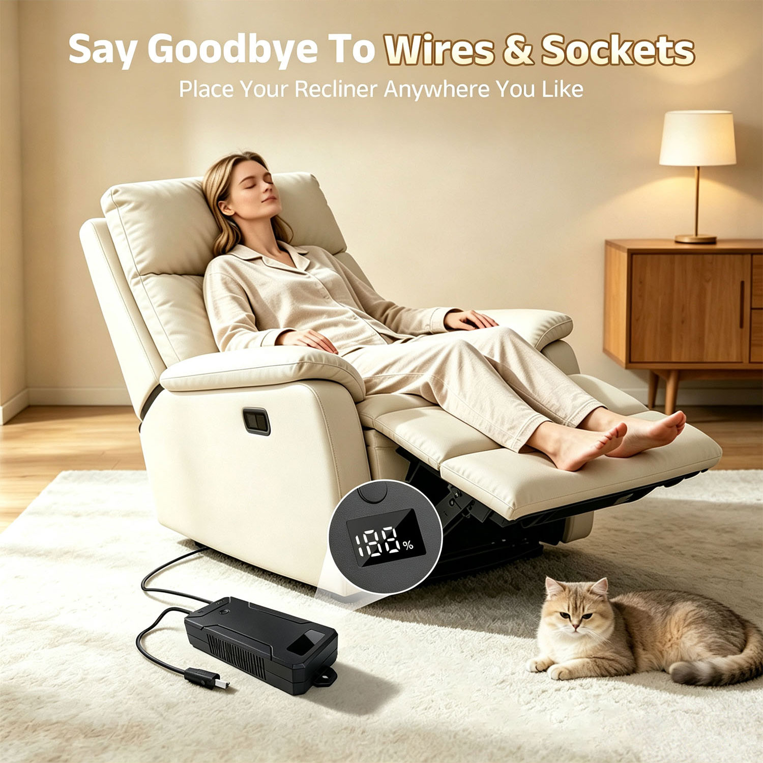 Cordless electric recliner battery power Cordless Recliner Battery