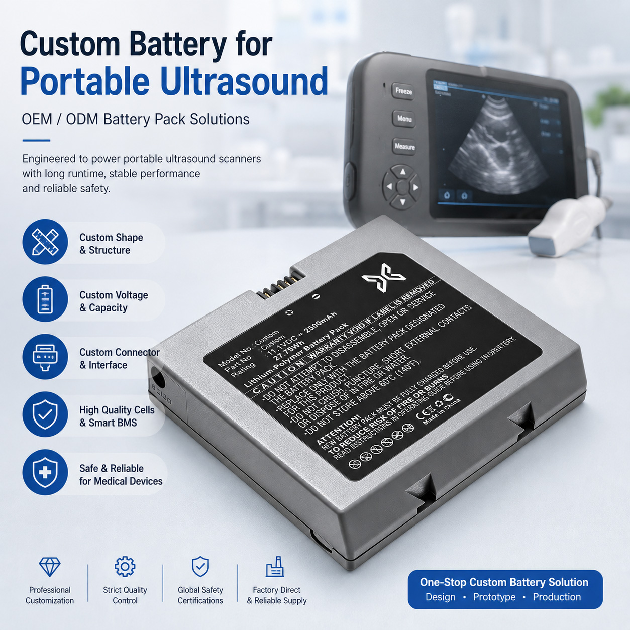 Custom Portable Ultrasound Battery Custom Portable Ultrasound Battery