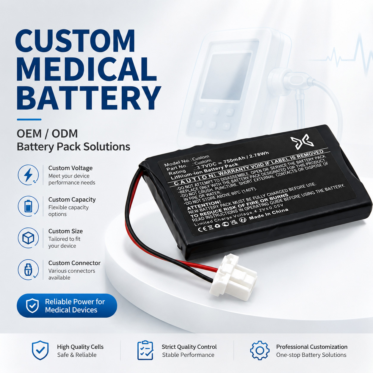 Custom Bone Stimulator Battery